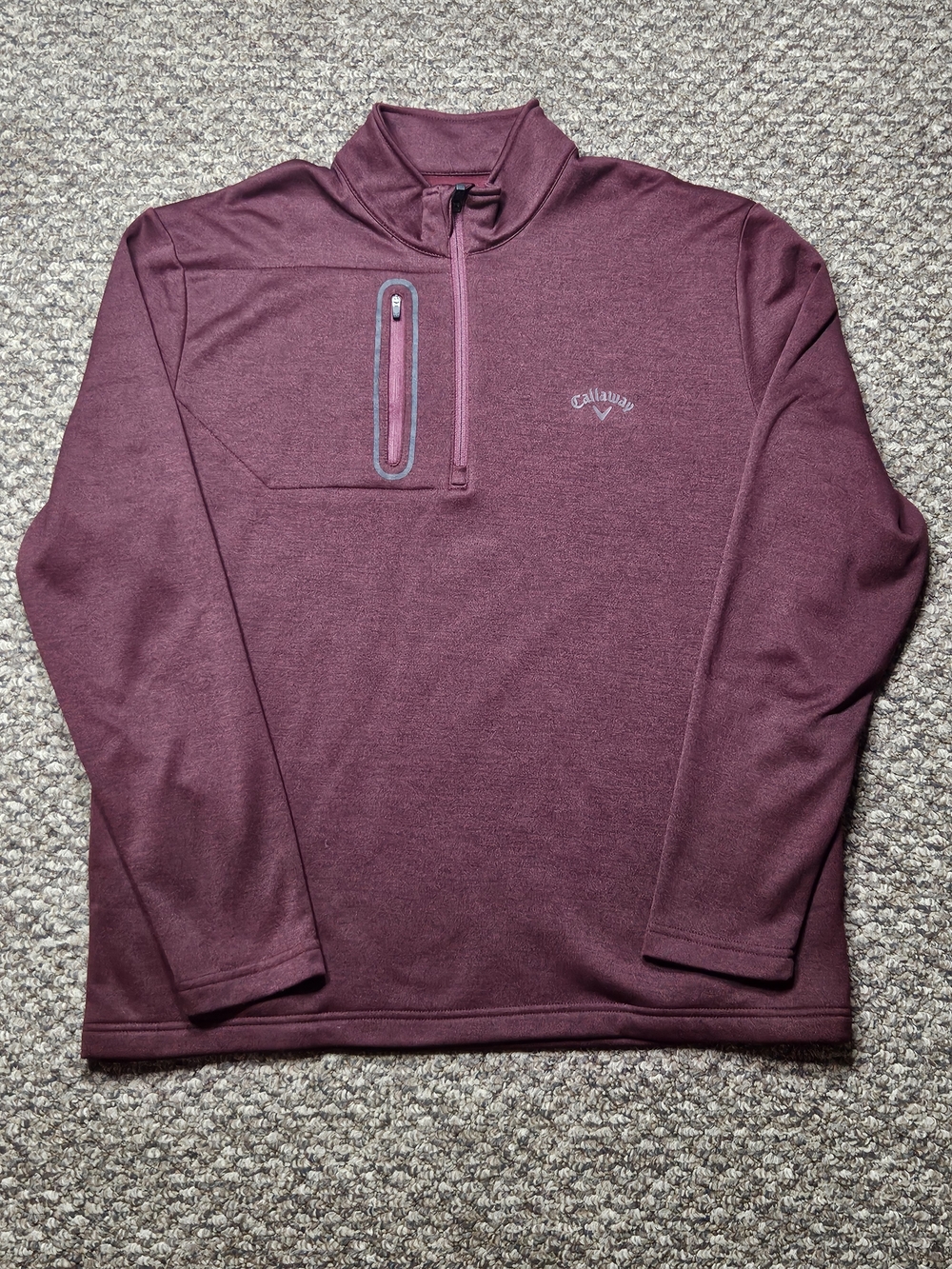Callaway Men's Burgundy Quarter-Zip Golf Performance Pullover, Men's Large